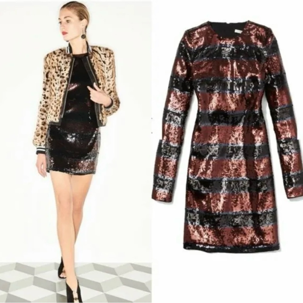 VERONICA BEARD
Breakers Jewel-Neck
Sequin Mini Dress